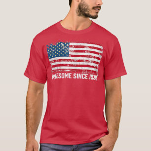 Camiseta 84º aniversário, vintage usa flag, incrível desde 