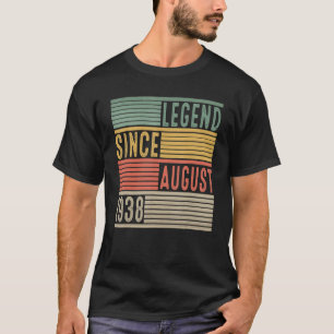 Camiseta 84.º Aniversário Legenda Desde agosto de 1938 84 A