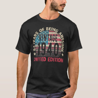Camiseta 84. º Aniversário Nascer De Homens 1940 Com 84 Ano