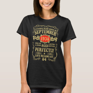 Camiseta 84. º aniversário Nascer De Legendas Com 84 Anos E