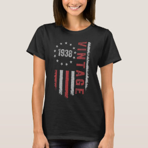 Camiseta 84 anos de idade 1938 American Flag 84º aniversári