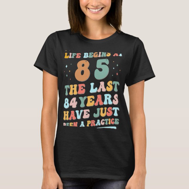 Camiseta 85.º aniversário Homem Mulher 2023 Groovy Life com (Frente)