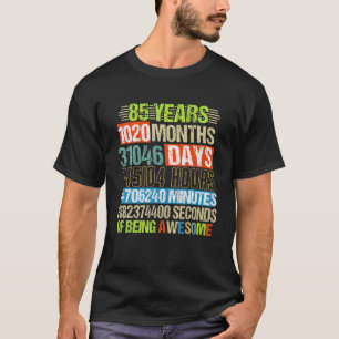 Camiseta 85 Anos 1020 Meses Sendo Incrível 85º Aniversár