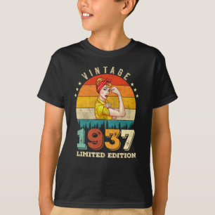 Camiseta 85 anos de idade no domingo de 1937 Vintage 85º a