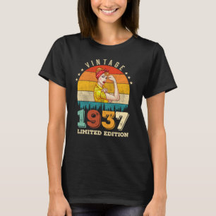 Camiseta 85 anos de idade no domingo de 1937 Vintage 85º a