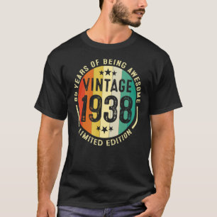 Camiseta 85 anos Vintage 1938 aniversário 85 aniversário