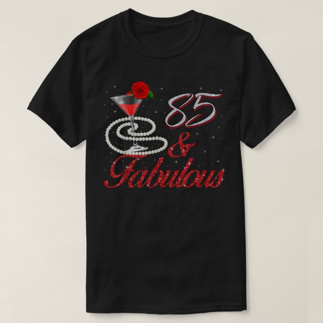 Camiseta 85 E Fabuloso aniversário de 85 anos (Frente do Design)