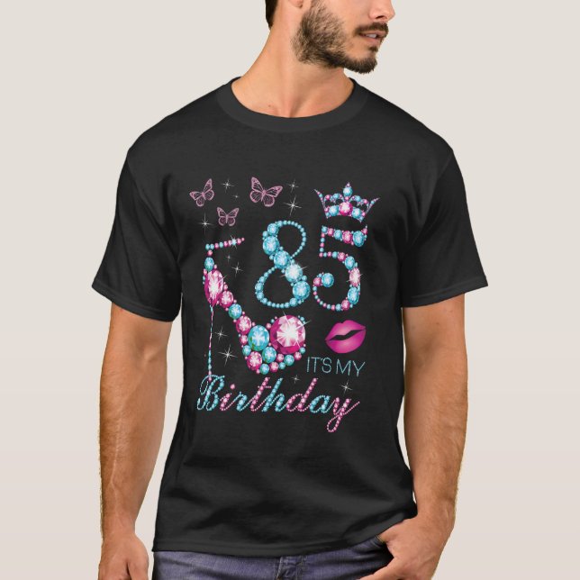 Camiseta 85 É meu aniversário de 85 anos É meu oitavo anive (Frente)
