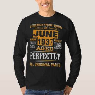 Camiseta 85.o aniversário, Nascer De Legendas Junho De 1937