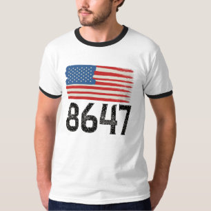Camiseta 8647 Declaração Política Anti-Trump Americana