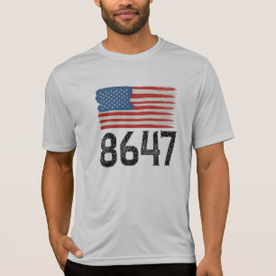 Camiseta 8647 Declaração Política Anti-Trump Americana
