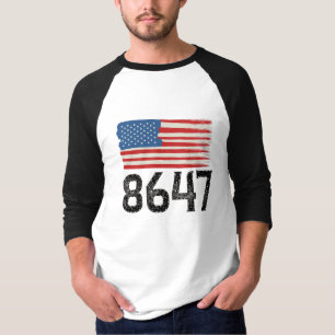 Camiseta 8647 Declaração Política Anti-Trump Americana