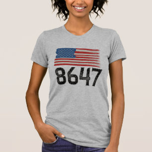 Camiseta 8647 Declaração Política Anti-Trump Americana