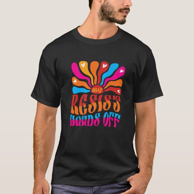 Camiseta 8647 Resistir Às Mãos Das Flores De Boho Engraçada (Frente)