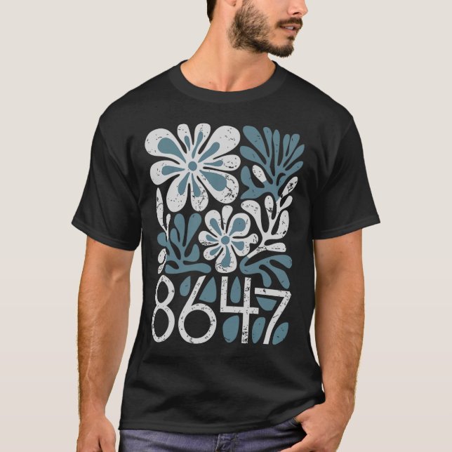 Camiseta 8647 Subtle Trump 86 47 Floral Boho Style  (Frente)