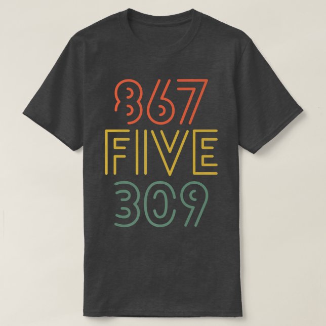 Camiseta 867 Cinco 309 Nostalgic 80s Vintage 80s (Frente do Design)