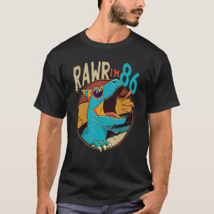 Camiseta 86.º aniversário Nascimento do Dinossauro, 86 anos