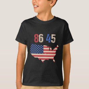 Camiseta 86 45 Saída Patriótica de Bandeira de Vintagem de 