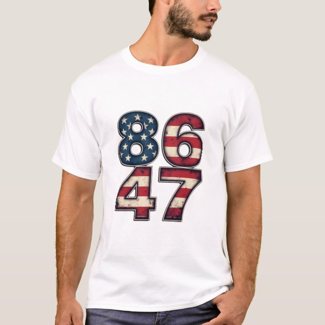 Camiseta 86 47 Orgulho Maga Trump Presidente Dia da Inagura (Frente)