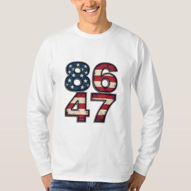 Camiseta 86 47 Orgulho Maga Trump Presidente Dia da Inaugur (Frente)