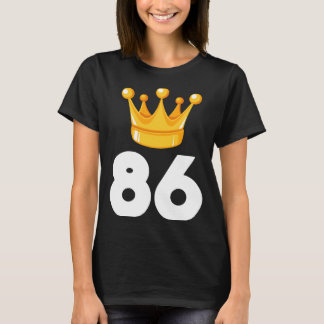 Camiseta 86 Dourado aniversário da Coroa Coroa