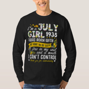 Camiseta 87º aniversário da Floral Girl de julho de 1935
