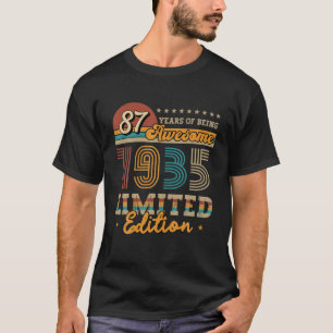 Camiseta 87 anos Vintage 1935 Limited Edition Idea 8