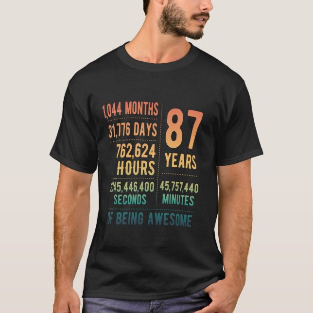 Camiseta 87th Birthday Men Women Funny 87 Years Old (Frente)