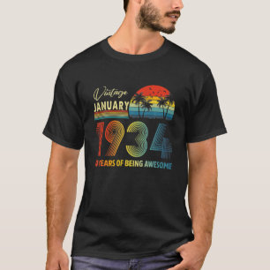 Camiseta 88º Aniversário Vintage Janeiro De 1934 88 Anos
