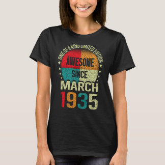Camiseta 88 anos incríveis desde março de 1935 Vintage 88th