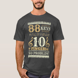 Camiseta 88 Teclas 10 Dedos Amante do Piano Jogadores Músic