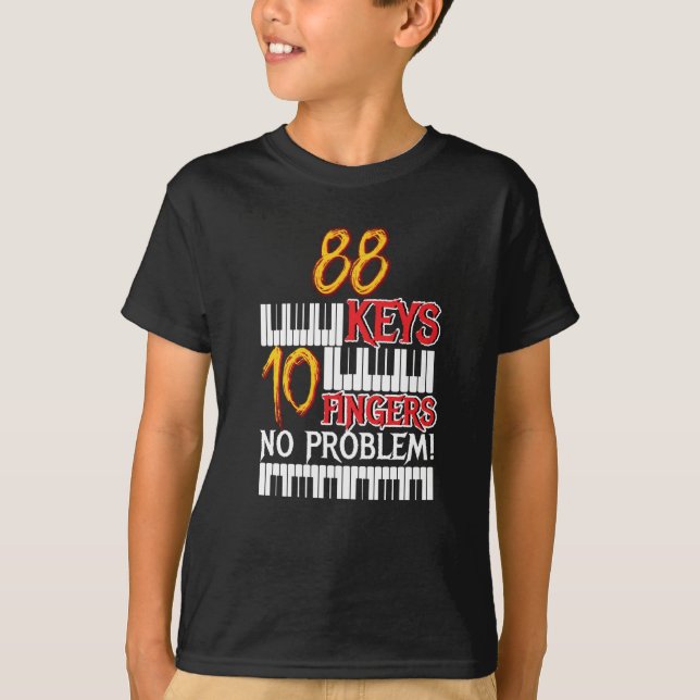 Camiseta 88 Teclas 10 Dedos Piano (Frente)