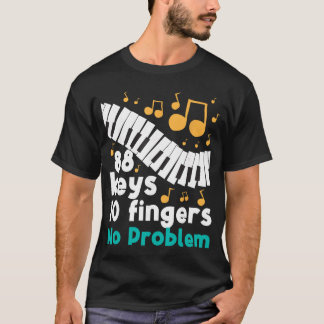 Camiseta 88 Teclas 10 Dedos Sem Problema Tocador de Piano P