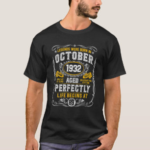 Camiseta 89º Aniversário, 89 Anos De Outubro De 1932 Limi