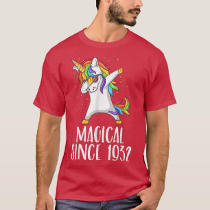 Camiseta 89º aniversário, unicórnio dab, mágico desde 1932