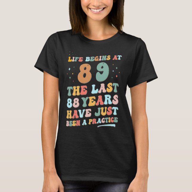 Camiseta 89.º aniversário Homem Mulher 2023 Groovy Life com (Frente)
