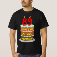 89.o aniversário — Bolo e Velas Divertidas, com no