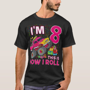 Camiseta 8.º aniversário do Monster Truck Party , com 8 ano