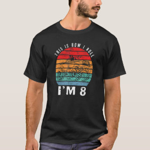 Camiseta 8.º Aniversário do Monstro Caminhão com 8 Anos Re