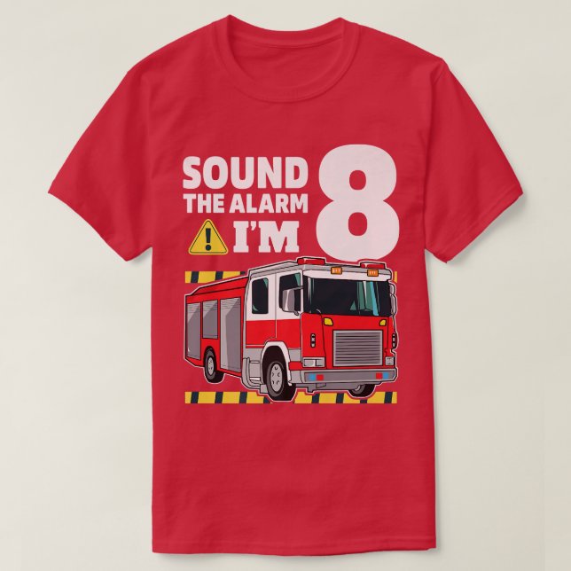 Camiseta 8.º Aniversário do Rapaz Incêndio 8 (Frente do Design)
