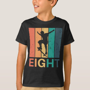 Camiseta 8.º Aniversário Gift Boys Kids Skater Skatebo