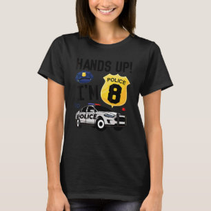 Camiseta 8.º Aniversário Policial Garoto de Oito Anos Políc