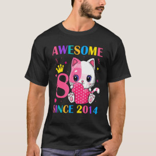 Camiseta 8.º Aniversário Raparigas de 8 Anos Incrível Desde