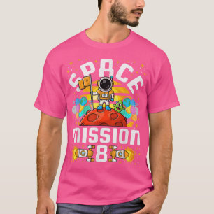 Camiseta 8.º Astronauta T, Missão Espacial de Aniversário d