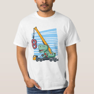 Camiseta 8 anos 8º Aniversário Dinossauro Móvel
