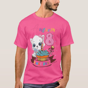 Camiseta 8 Anos 8 Meninas de Aniversário Bonitas Si Fantást