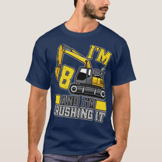 Camiseta 8 anos de idade Esmagando o Caminhão de Construção