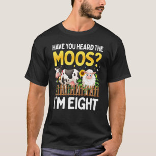 Camiseta 8 anos de idade Vaca Aniversário Ovino 8.o e Anima