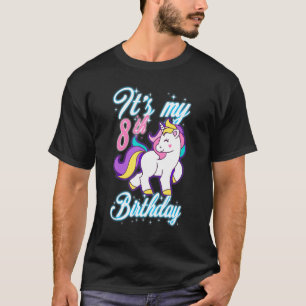 Camiseta 8 anos de Unicórnio... é meu oitavo aniversário