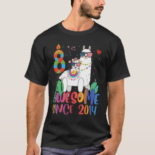 Camiseta 8 anos é incrível desde 2014 8º aniversário do Uni